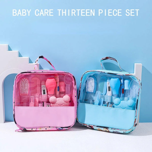 13 Pcs/Set Newborn Baby Kids Nail Hair Health Care Thermometer Grooming Brush Kit Care Baby Essentials Newborn Material Safety