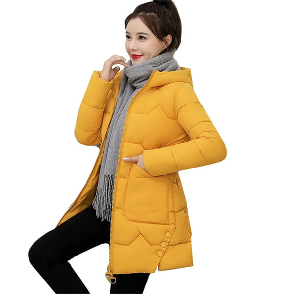 2022 Winter New Women Jacket Coats Slim Parkas Female Down Cotton Hooded Overcoat Thicken Warm Jackets Loose Casual Student Coat