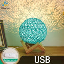 Rattan Ball LED Table Lamps