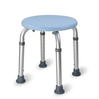 Buy light-blue Bath Height Adjustable Kids Furniture Shower Stool Easy Clean Round Chair Seat Non Slip Disabled Toilet Home Older Pregnancy WF