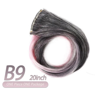 Buy b9 AIYEE Hair Extensions Pure RainBow Hairpiece Clip in Hair Piece Synthetic Long Straight Ombre Pink Red Rainbow Hair Piece