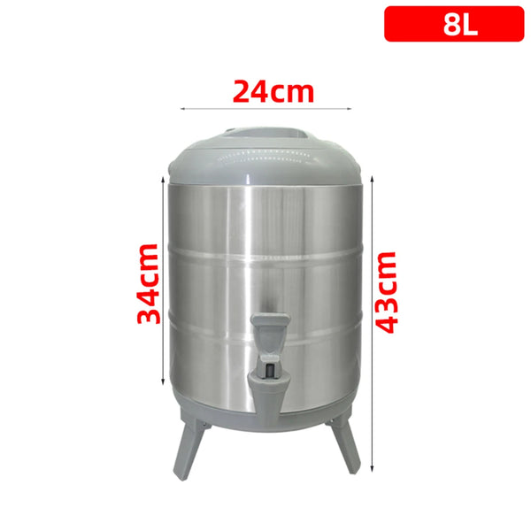 100% Stainless Steel Barrel With Thermometer Milk Tea Barrel Heat Cold Insulation Barrel Commercial Bucket Soy Milk Container