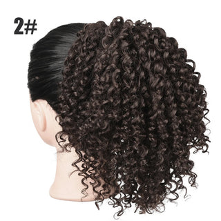 Buy 2 Afro Kinky Curly Synthetic Ponytail Puff Hair Bun Ponytail Hair Extension Drawstring Short Afro Pony Tail Clip in on Hair Bun