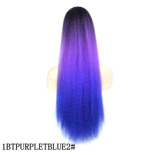 Buy 1btpurpletblue2 22 Inch Afro Long Straight Drawstring Ponytail Synthetic Yaki Hair Bun Pony Tail Clip in Hair Extensions for Black Women