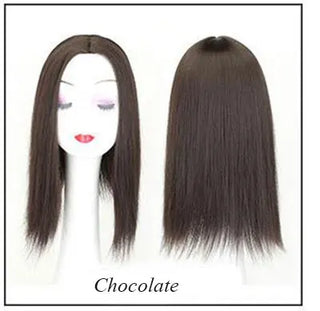 Buy chocolate Women Synthetic Hair Pieces 3 Clips in One Piece Hair Extension Long Straight High Temperature Fiber for Lady