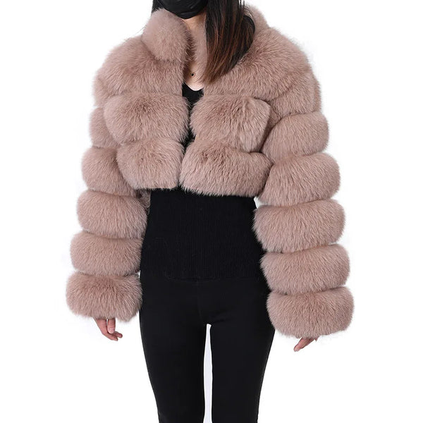 MAOMAOKONG 2023 Trend New Real Fur Coat Natural Fox Fur Women's Winter Coats Short Jackets Female Clothing Vests Fashion