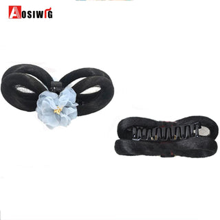 Buy 38 AOSI Hair Braided Clip in Hair Bun Chignon Hairpiece Donut Roller Bun Hairpiece Hand Knitting Braid Synthetic Chignon