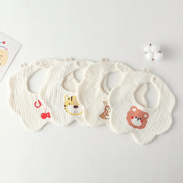 Cotton Gauze Baby Print Bibs Infant Bib