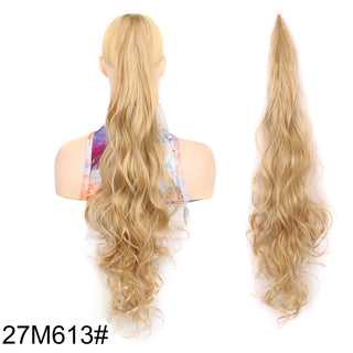 Buy m27-613 32inch Synthetic PonyTail Long Layered Flexible Wrap Around Fake Tail Hair Extensions Natural Curly Hairpiece for Women