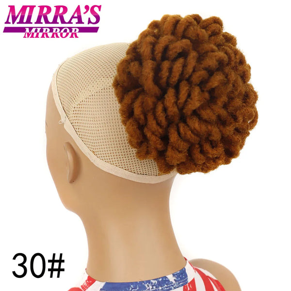 Afro Puff Drawstring Ponytail Extension Synthetic Kinky Curly Ponytail Hair Chignon Dreadlock Buns Afro Puff for Black Women