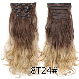 Buy 8t24 Alileader Synthetic Hair 16 Clip in Hair Extension Clip for Women 6Pcs/Set Hair Extension Clip in Ombre Fake Hairpiece Long Wavy