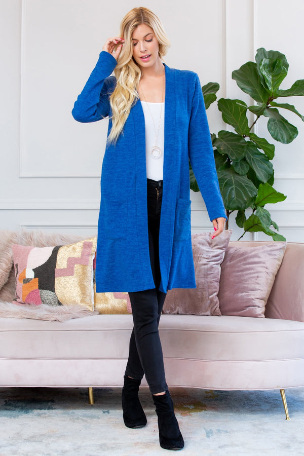 Brushed Sweater Pocket Cardigan