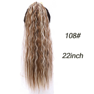 Buy p4-30 AILIADE Synthetic 22inch Long Bouncy Curly Hair  Ponytail Extensions Hairpiece Drawstring Heat Resistant Brown Hair Extension