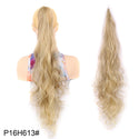 32inch Synthetic PonyTail Long Layered Flexible Wrap Around Fake Tail Hair Extensions Natural Curly Hairpiece for Women