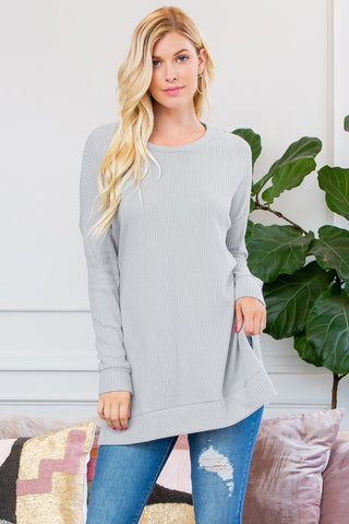 Buy light-grey Brushed Thermal Waffle Sweater