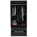 Armoire Closher, Two Drawers -Black