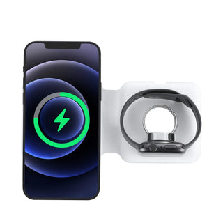 Buy 2-in-1-white 3 in 1 for iPhone 14Pro Max/13/12Pro/11/Xs/ Fast Magnetic Qi Wireless Charger Fast Charging for Apple Watch 8/7 for Airpods Pro