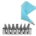 16pc/Set DIY Kitchen Baking Cake Decorating Tool Silicone Icing Piping Cream Pastry Bag Stainless Steel Nozzle Converter Tools