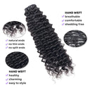 Deep Wave Clip in Hair Extensions Real Human Hair Brazilian Virgin Human Hair Clip in Extensions for Women 8Pcs Remy Hair