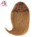 3 Clips Human Hair Bangs Remy Straight Clip in Hair Extensions Gradient Bangs 3D Blunt Cut Natural Hair Fringe Hairpiece