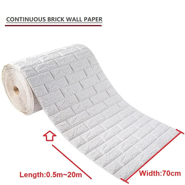 70cmx1/5/10m 3D Wallpaper Decoration Self-Adhesive Antique Foam Brick Wallpaper Living Room Bedroom Waterproof 3d Wall Sticker