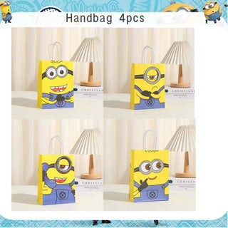 Buy handbag-4pcs Big Eye Yellow Man Birthday Decoration Disposable Tableware Tablecloth Plate Cup Balloon Baby Shower Boys Girls Party Supplies