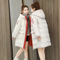 2024 Winter Women Jacket Coats Long Parkas Female Down Cotton Hooded Overcoat Thick Warm Jackets Windproof Casual Student Coat