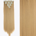 22Inch Long Straight Wavy Hair Extension 7Pcs/Set 16 Clips High Tempreture Synthetic Hairpiece Clip in Hair Extensions