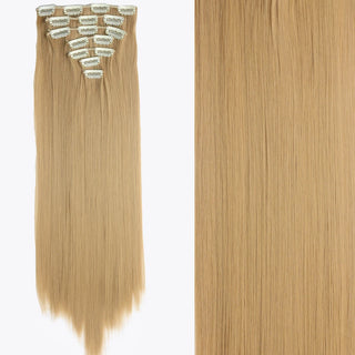 Buy 18 22Inch Long Straight Wavy Hair Extension 7Pcs/Set 16 Clips High Tempreture Synthetic Hairpiece Clip in Hair Extensions