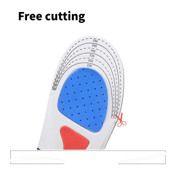 2Pcs=1Pair Unisex Orthotic Arch Support Sport Shoe Sport Running Gel Foot Insoles Insert Cushion Massager Shock Absorption Pad