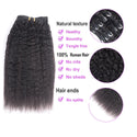 Afro Kinky Straight Clip in Hair Extensions 100% Human Hair Natural Black 8 Pieces With 18 Clips 125g/Set Fit for Full Head