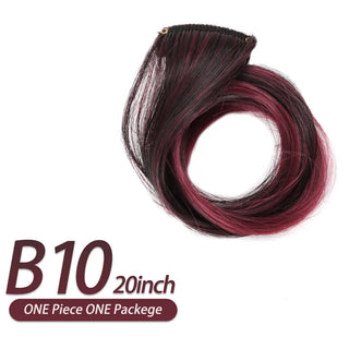 Buy b10 AIYEE Hair Extensions Pure RainBow Hairpiece Clip in Hair Piece Synthetic Long Straight Ombre Pink Red Rainbow Hair Piece