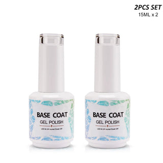 Buy 2pcs-15ml-base-coat 15ML Base Gel Top Coat Set UV Gel Nail Polish Kit Nail Art Manicure Soak Off Function UV Nail Varnish Long Lasting Nail Gel