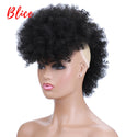 Blice Synthetic High Puff Afro Kinky Curly Short Middle-Part Wig Clips in Hairpiece Hair Extensions 90g/Piece All Color 10Inch