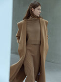 AMII Minimalism 100% Wool Coats Women 2022 Winter New Warm Solid Temperament Elegant Casual Vintage Commuter Long Coats 72240079