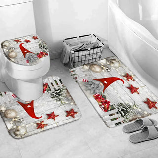 Buy 3427sd-3pcs-set Christmas Bathroom Sets With Shower Curtain Rugs Red Truck Christmas Shower Curtains Xmas Bathroom Rugs Christmas Bathroom Deco