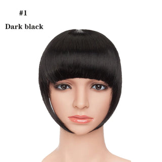 Buy dark-black BENEHAIR Fake Bangs Synthetic Blunt Bang Clip in Hair Extension Women Blunts Fringe Hair Black Brown Bangs 2 Clips In