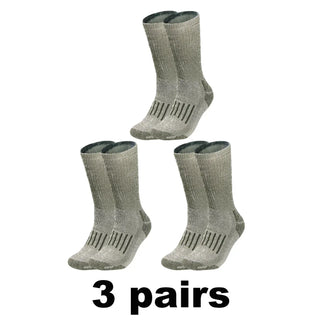 Buy green-3pairs 1/2/3 Pairs Merino Wool Socks Men&#39;s Autumn Winter Thickened Thermal Socks Mountaineering Breathable Outdoor Sports Socks Large