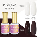 15ML Base Gel Top Coat Set UV Gel Nail Polish Kit Nail Art Manicure Soak Off Function UV Nail Varnish Long Lasting Nail Gel