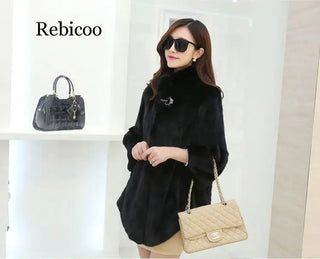 Buy black Autumn Winter WARM THICK Faux Fur Coats Women Long Slim Fur Coat Outerwear Female Warm Outwear Coats for Women