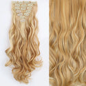 22Inch Long Straight Wavy Hair Extension 7Pcs/Set 16 Clips High Tempreture Synthetic Hairpiece Clip in Hair Extensions