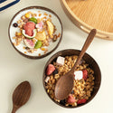 550/400/300Ml Natural Coconut Bowl Dinner Set Handmade Wooden Tableware Wood Spoon Dessert Fruit Salad Mixing Rice Ramen Bowl