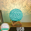 Rattan Ball LED Table Lamps