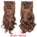 16 Clips Clip in Hair Extension Long Synthetic Hair Heat Resistant Hairpiece Natural Wavy Ombre Hair Piece 6Pcs/Set 20Inch LIHUI