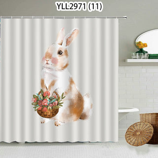 Buy 11 Cat Rabbit Animal Print Floral Home Decor Shower Curtain Waterproof Polyester   Cortina De La Ducha