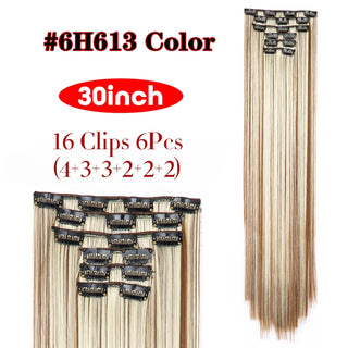 Buy 6h613-zhi-30inch Alileader Synthetic Hair 16 Clip in Hair Extension Clip for Women 6Pcs/Set Hair Extension Clip in Ombre Fake Hairpiece Long Wavy