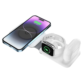 Buy 3-in-1-white 3 in 1 for iPhone 14Pro Max/13/12Pro/11/Xs/ Fast Magnetic Qi Wireless Charger Fast Charging for Apple Watch 8/7 for Airpods Pro