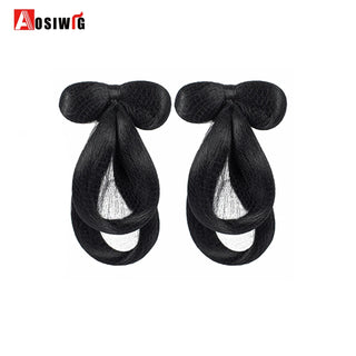 Buy 33 AOSI Hair Braided Clip in Hair Bun Chignon Hairpiece Donut Roller Bun Hairpiece Hand Knitting Braid Synthetic Chignon