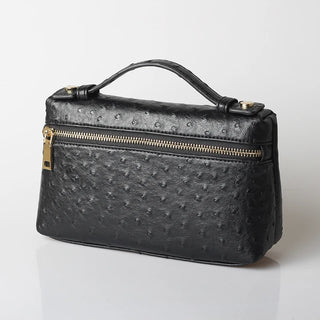 Buy ostrich-black-l Snake Pattern Clutch Make Up Bags