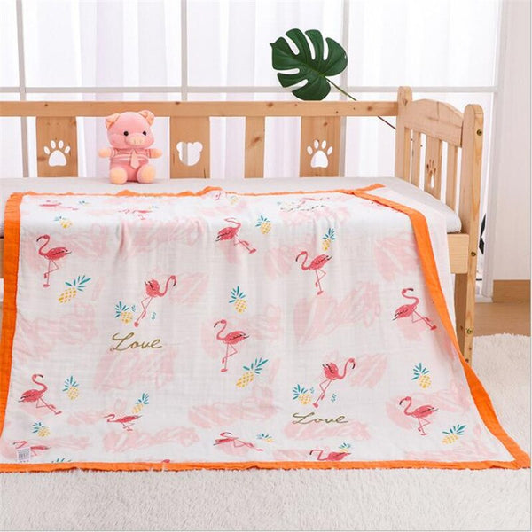 110x120cm 4 and 6 Layers Muslin Bamboo Cotton Newborn Baby Receiving Blanket Swaddling Kids Children Baby Sleeping Blanket